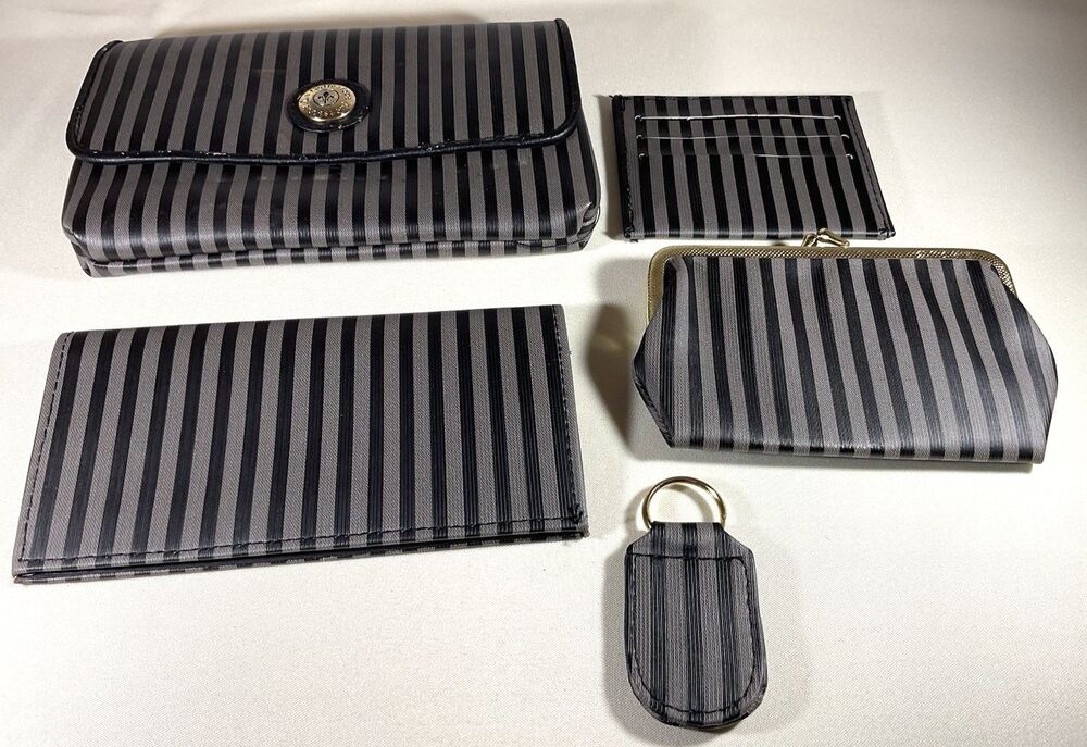 La Collezione Clutch Wallet Purse Checkbook Card Holder Coin Purse Key Fob EUC